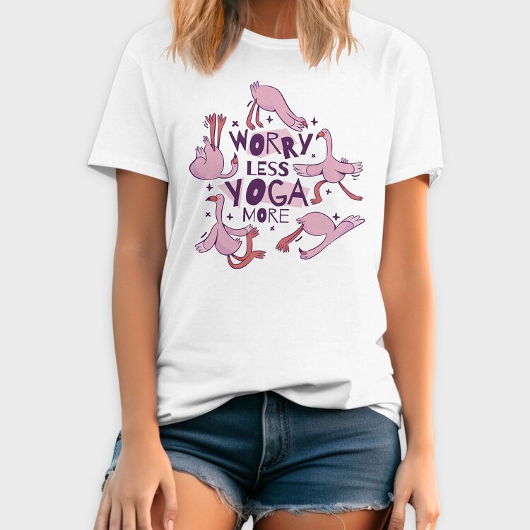 Flamingo Doing Yoga Worry, Tricou Barbati (Unisex)