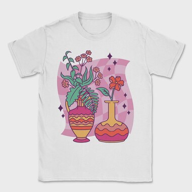 Colorful Flower Vases, Tricou Barbati (Unisex)