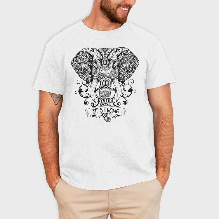 Mandala Elephant, Tricou Barbati (Unisex)