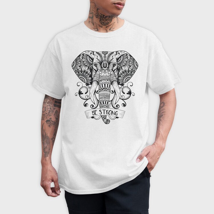 Mandala Elephant, Tricou Barbati (Unisex)