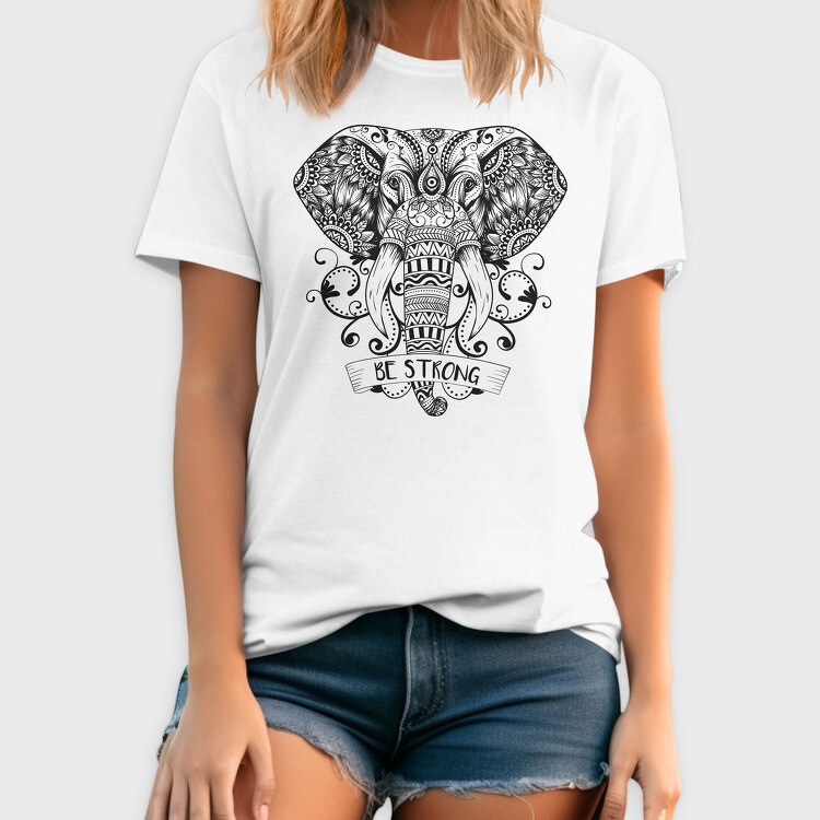 Mandala Elephant, Tricou Barbati (Unisex)