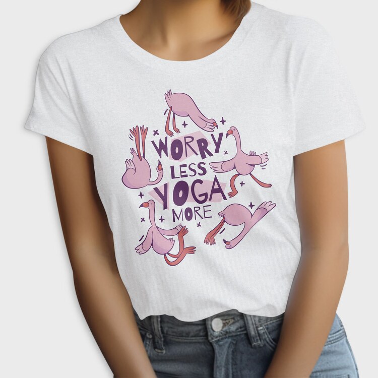 Flamingo Doing Yoga Worry, Tricou Femei