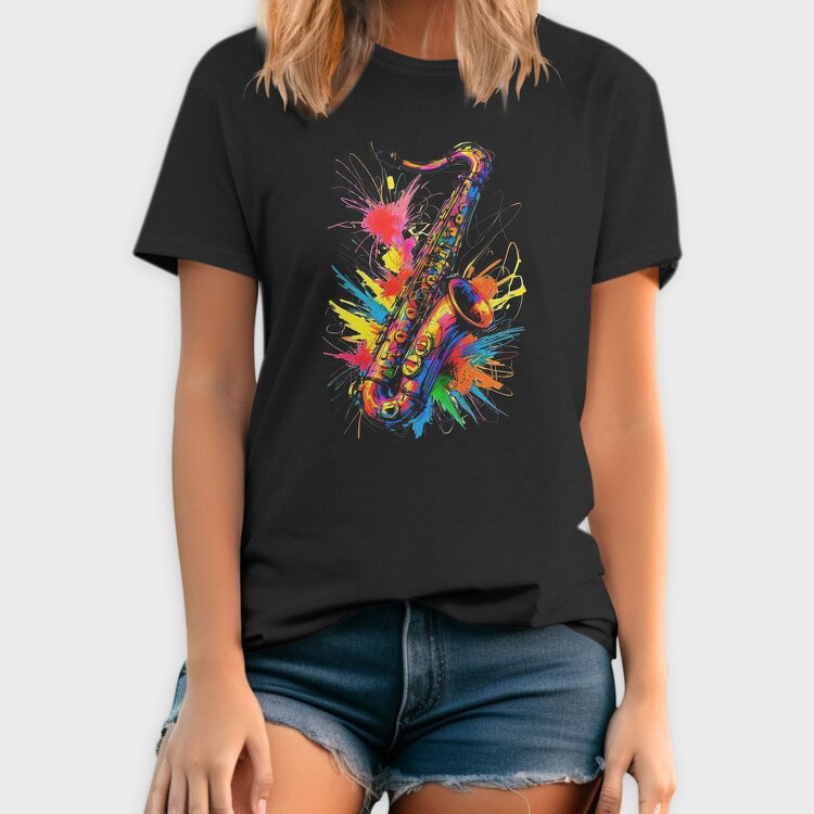 Colorful Saxophone, Tricou Barbati (Unisex)