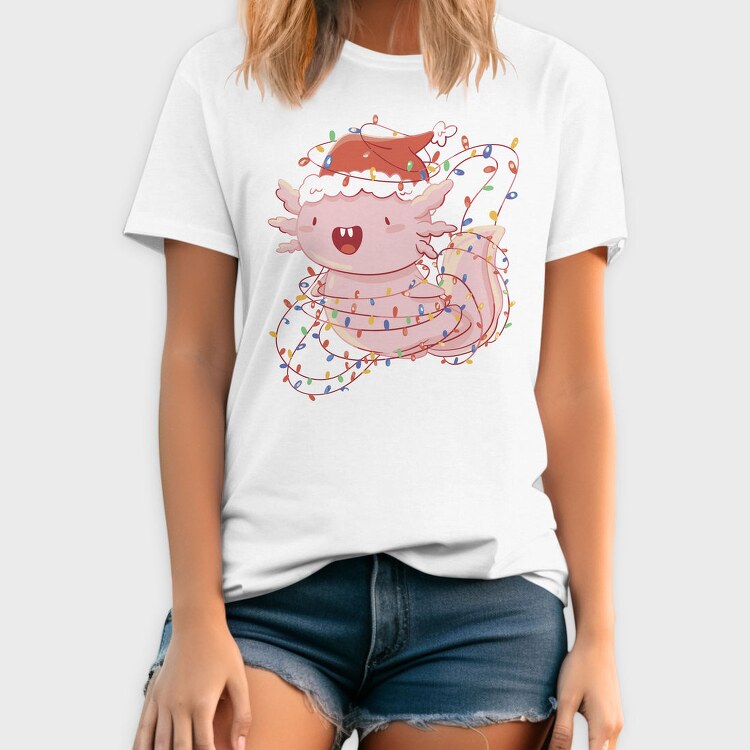 Axolotl Christmas Lights, Tricou Barbati (Unisex)