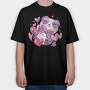 Kawaii Anime Animals Panda, Tricou Oversize Barbati (Unisex)