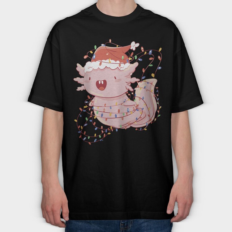 Axolotl Christmas Lights, Tricou Oversize Barbati (Unisex)