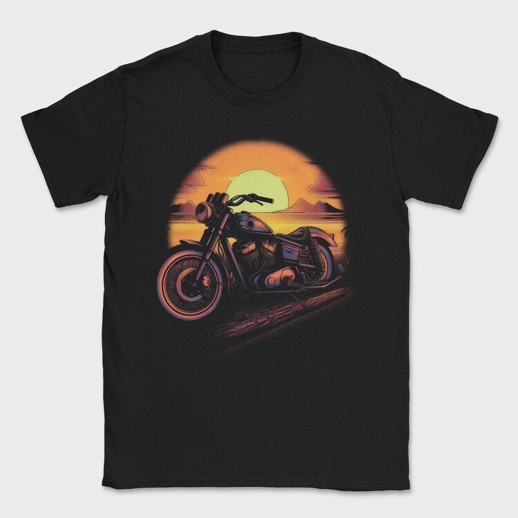 Motorcycle Sunset, Tricou Barbati (Unisex)