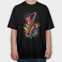 Colorful Saxophone, Tricou Oversize Barbati (Unisex)