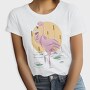 Flamingo Drinking Wine Cool, Tricou Femei