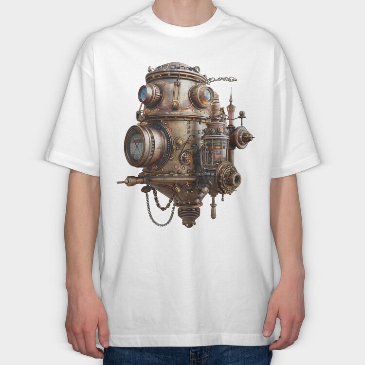Steampunk Submarine Clipart, Tricou Oversize Barbati (Unisex)