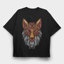 Mandala Fox Color 001, Tricou Oversize Barbati (Unisex)