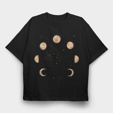 Moon Phases in Space, Tricou Oversize Barbati (Unisex)
