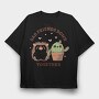Cactus And Hedgehog Friends Cute, Tricou Oversize Barbati (Unisex)