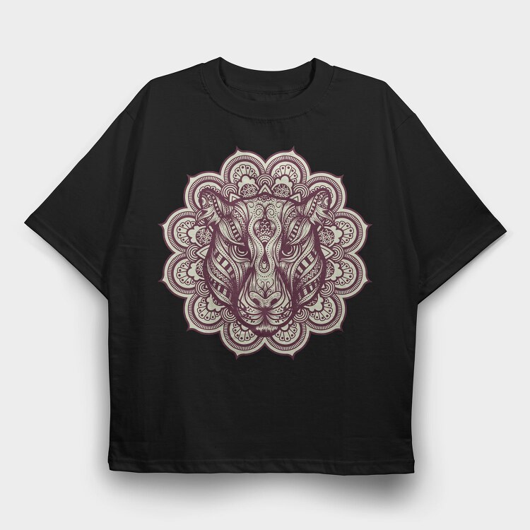 Mandala Jaguar, Tricou Oversize Barbati (Unisex)