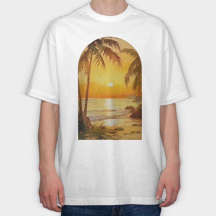 Sunset Lover Beach, Tricou Oversize Barbati (Unisex)