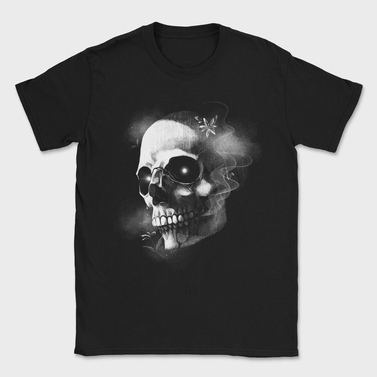 Monochrome Skull Nebula, Tricou Barbati (Unisex)