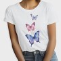 Colorful Watercolor Butterflies, Tricou Femei