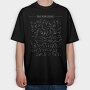 Chalk Hand Drawn Animals Silhouettes, Tricou Oversize Barbati (Unisex)