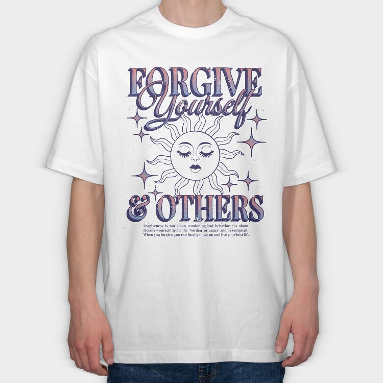 Celestial Forgiveness Quote Nc, Tricou Oversize Barbati (Unisex)