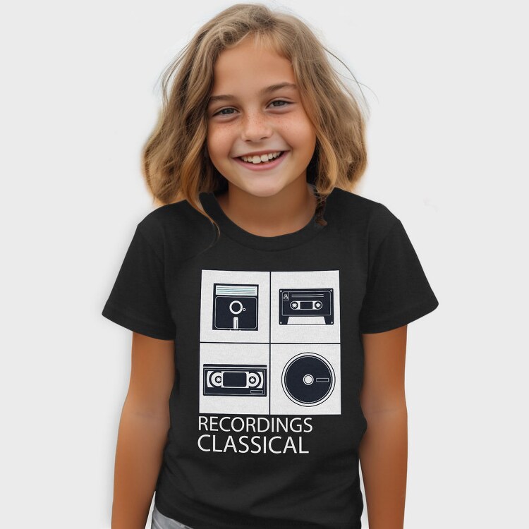 Vintage Audio Cassette Classical, Tricou Copii