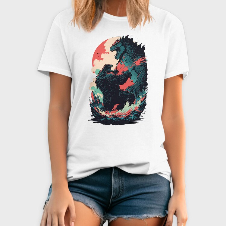 Comic Monsters Fighting Godzilla, Tricou Barbati (Unisex)