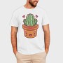 Kawaii Cactus In A Pot, Tricou Barbati (Unisex)