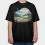Sunset Mountain Flora, Tricou Oversize Barbati (Unisex)