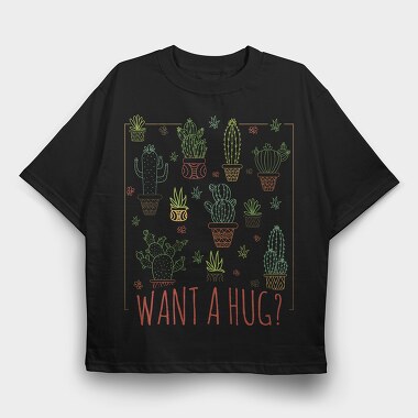 Cactus Hug, Tricou Oversize Barbati (Unisex)