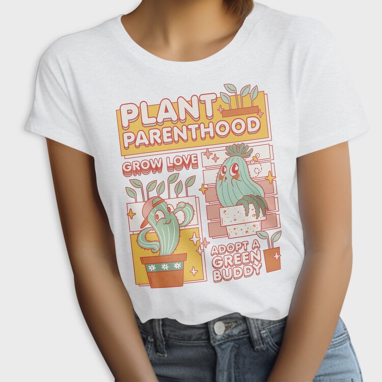 Nurturing Plant Parenthood Cute Cactus 09, Tricou Femei