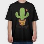Cactus Hugs Cute 01, Tricou Oversize Barbati (Unisex)