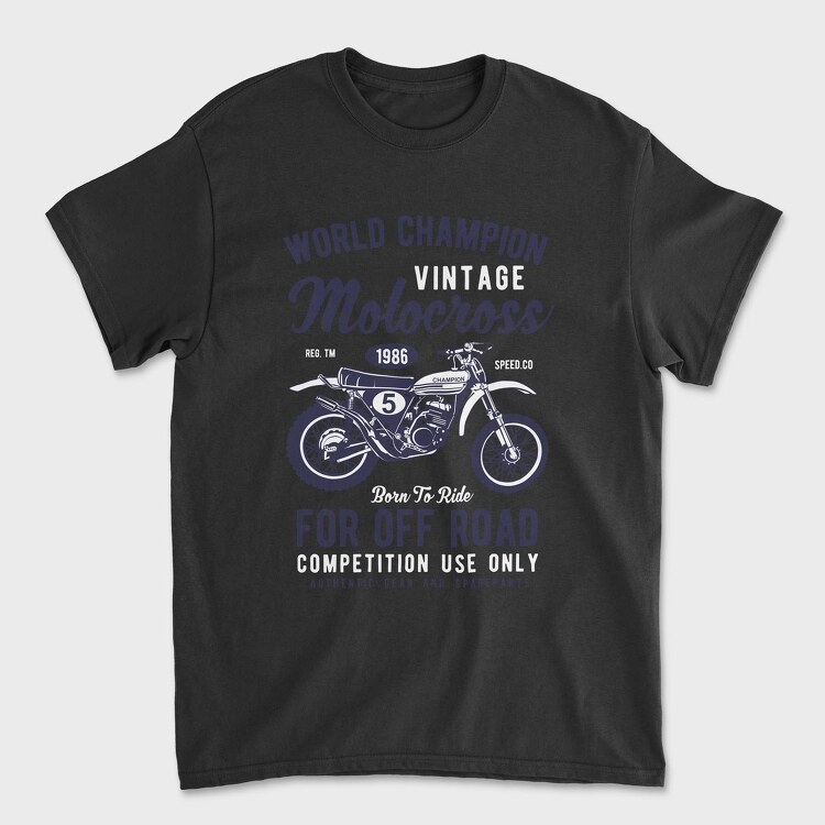 Vintage Motocross, Tricou Barbati (Unisex)