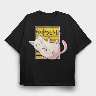 Kawaii Cat, Tricou Oversize Barbati (Unisex)