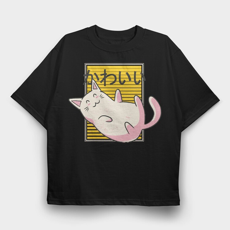 Kawaii Cat, Tricou Oversize Barbati (Unisex)