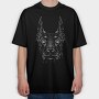 Monochrome Doberman, Tricou Oversize Barbati (Unisex)