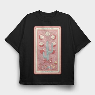 Cactus Plant Tarot Card, Tricou Oversize Barbati (Unisex)