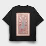 Cactus Plant Tarot Card, Tricou Oversize Barbati (Unisex)
