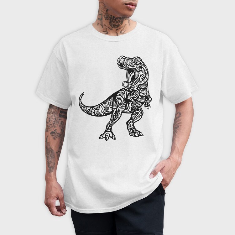 Mandala T Rex, Tricou Barbati (Unisex)