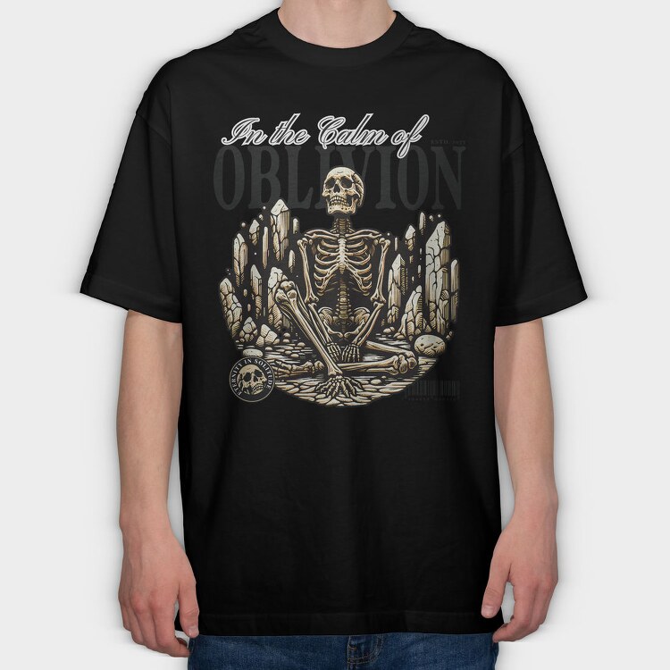 Oblivion Skeleton Quote, Tricou Oversize Barbati (Unisex)
