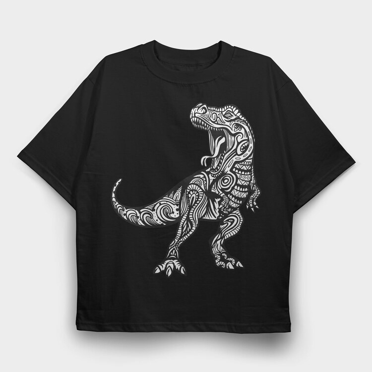 Mandala T Rex, Tricou Oversize Barbati (Unisex)