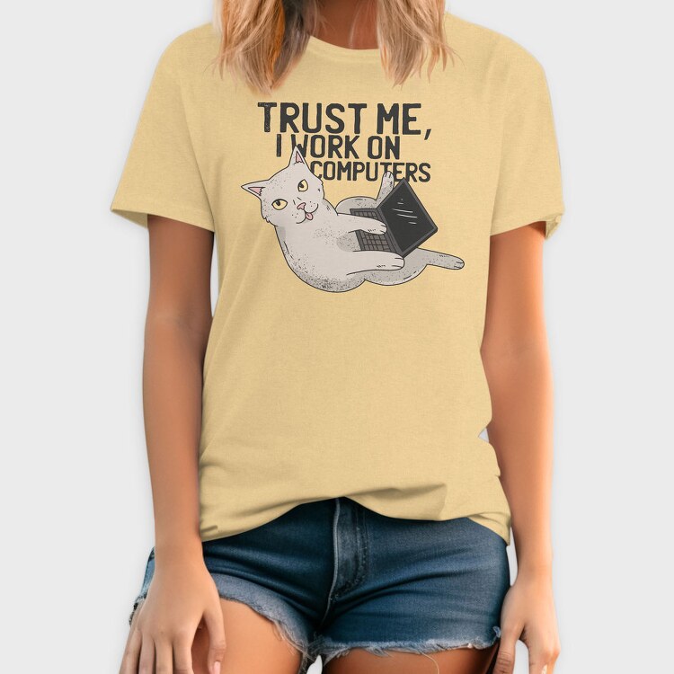 Computer Cat, Tricou Barbati (Unisex)