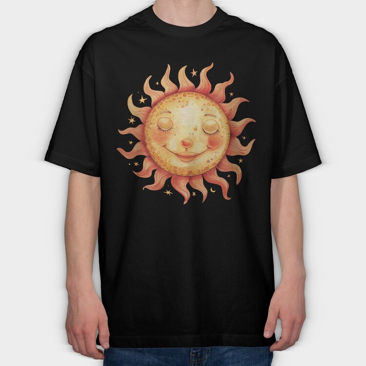 Sunny Face Stars, Tricou Oversize Barbati (Unisex)