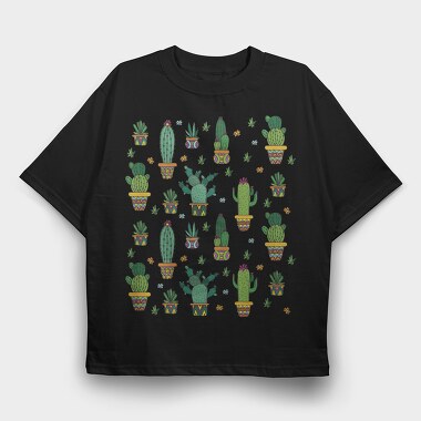 Cactus Plants 01, Tricou Oversize Barbati (Unisex)