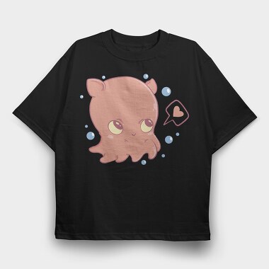 Kawaii Flap Jack Octopus, Tricou Oversize Barbati (Unisex)