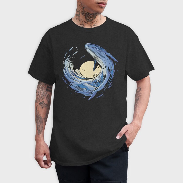 Ocean Wave Whale Sea Animals, Tricou Barbati (Unisex)