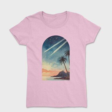 Sunset Ocean Palm Trees, Tricou Femei