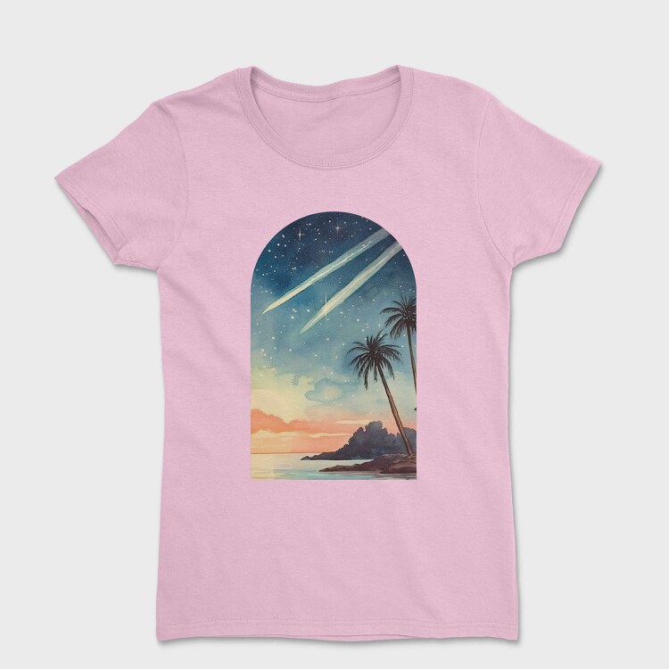 Sunset Ocean Palm Trees, Tricou Femei