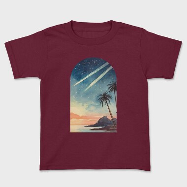 Sunset Ocean Palm Trees, Tricou Copii