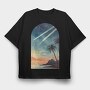 Sunset Ocean Palm Trees, Tricou Oversize Barbati (Unisex)