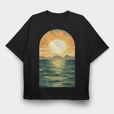 Sunset Ocean Reflection, Tricou Oversize Barbati (Unisex)
