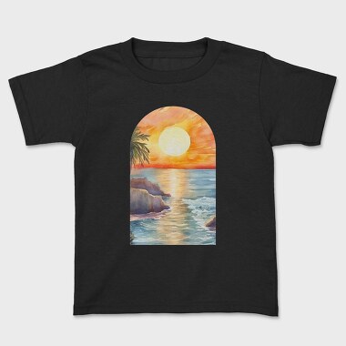 Sunset Ocean Rocky, Tricou Copii